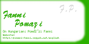 fanni pomazi business card